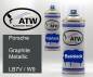 Preview: Porsche, Graphite Metallic, LB7V / W9: 400ml Sprühdose + 400ml Klarlack - Set, von ATW Autoteile West.